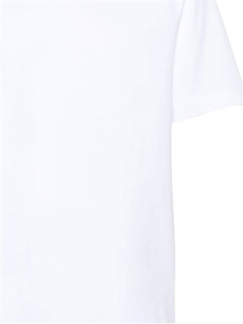 white cotton jersey ribbed trim logo print Helmut Lang | O01HM503100